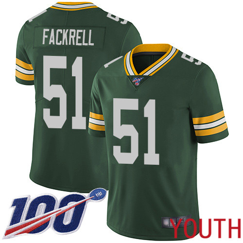 Green Bay Packers Limited Green Youth #51 Fackrell Kyler Home Jersey Nike NFL 100th Season Vapor Untouchable->youth nfl jersey->Youth Jersey